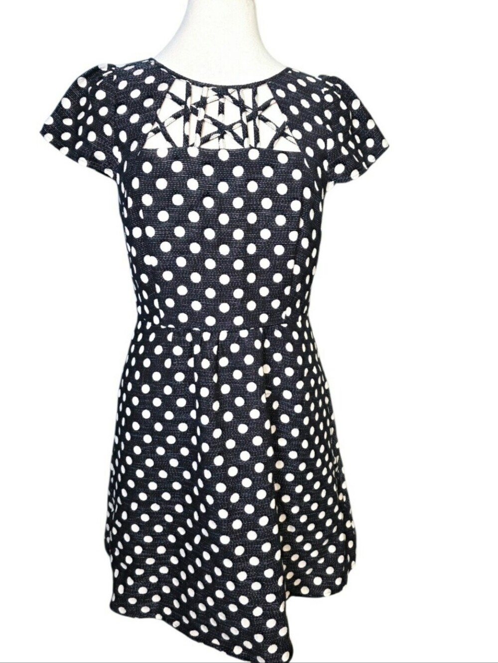 Anthropologie Maeve Nicola Polka Dot Fit & Flare Dress Size 10